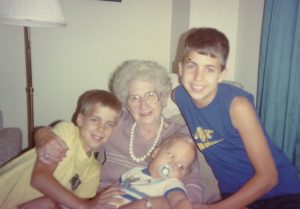 The Burger Boys with 1st Baby Sitter GrandMother Rice